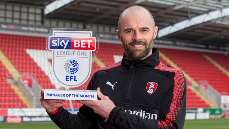Paul Warne of Rotherham United wins the Sky Bet League One Manager of the Month award