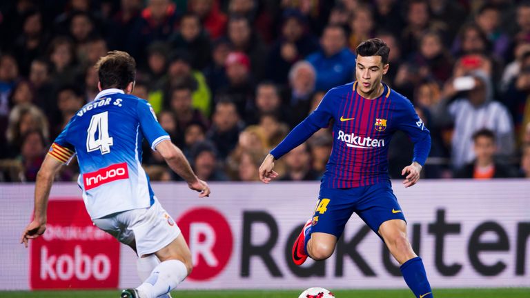 Coutinho made his first start for Barcelona on Sunday