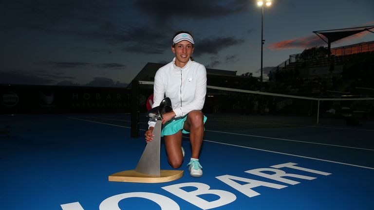 Belgium's Elise Mertens defended her Hobart International title