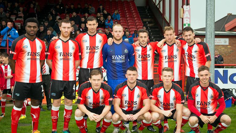 Altrincham wore a special 'Fans for Diversity' kit when they played Rushall Olympic in October