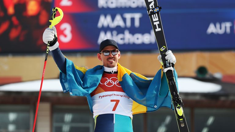 Andre Myhrer of Sweden won gold in the men's slalom
