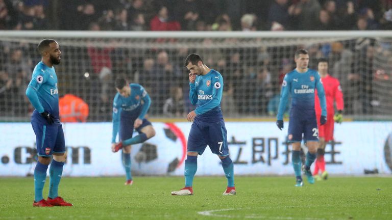 Arsenal conceded three in the defeat at Swansea on Tuesday night