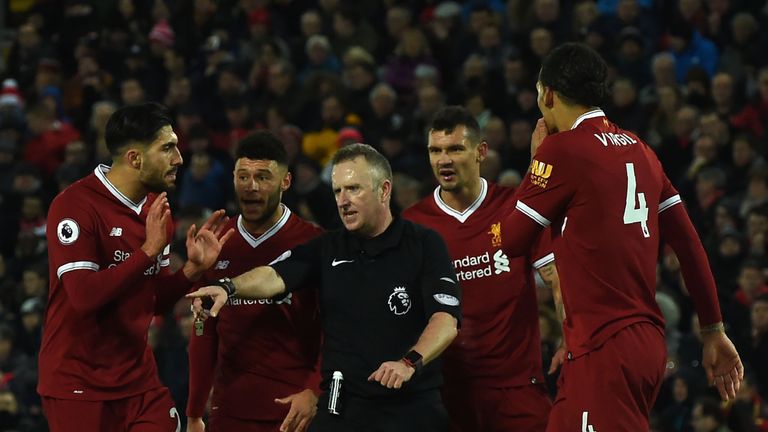 It was a busy afternoon for the officials at Anfield