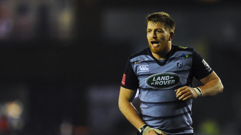 Blues lock Macauley Cook went over for the opening try of the game