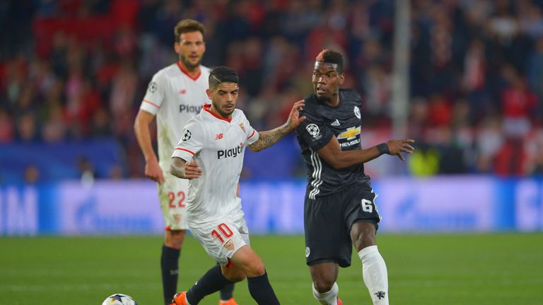Man Utd midfielder Paul Pogba (right) is an injury doubt for Tuesday's clash