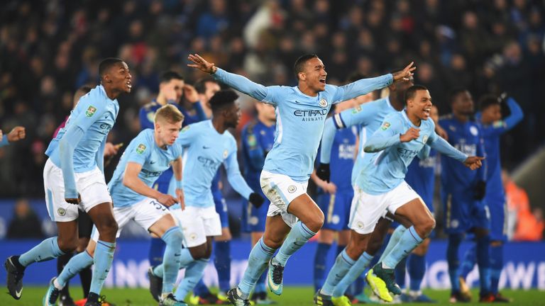 Manchester City needed a penalty shoot-out to see off Leicester