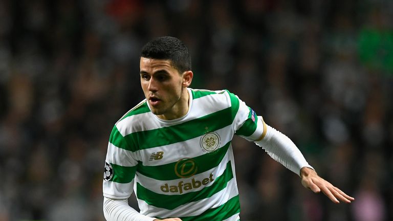 Australian international Tom Rogic in action for Celtic
