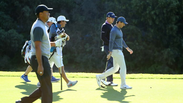 Tiger Woods, Justin Thomas, and Rory McIlroy also played together at the Genesis Open
