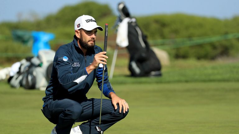 Merritt held a two-shot lead with six holes left of his round