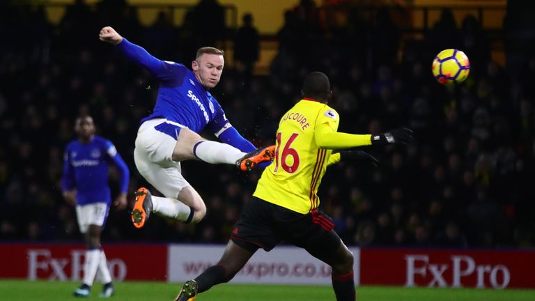 Wayne Rooney in action against Watford