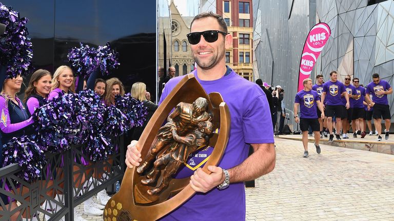 Cameron Smith during the Melbourne Storm 2017 NRL Grand Final celebrations