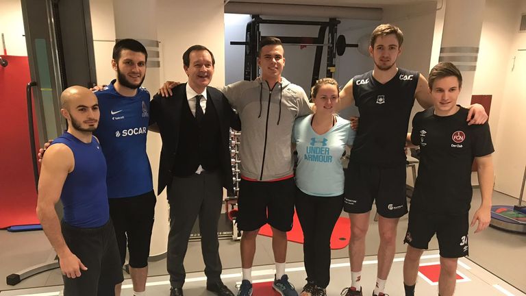 Daniel (centre) introduced Adam to his support team at his rehab centre