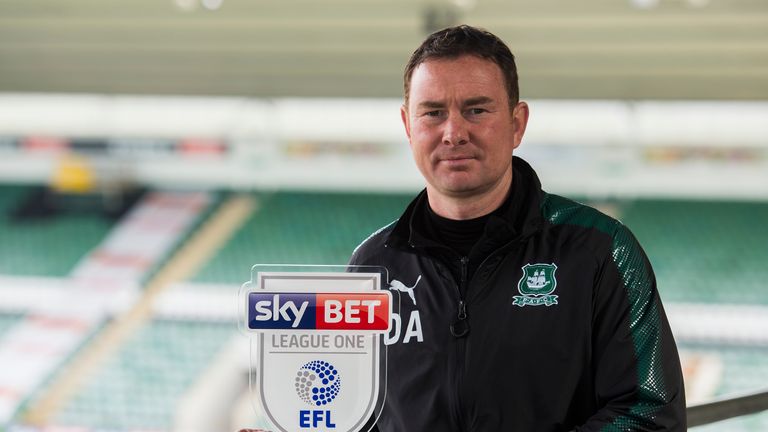 Derek Adams is the Sky Bet League One Manager of the Month for February
