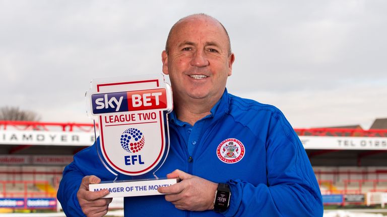 John Coleman is the Sky Bet League Two Manager of the Month for February