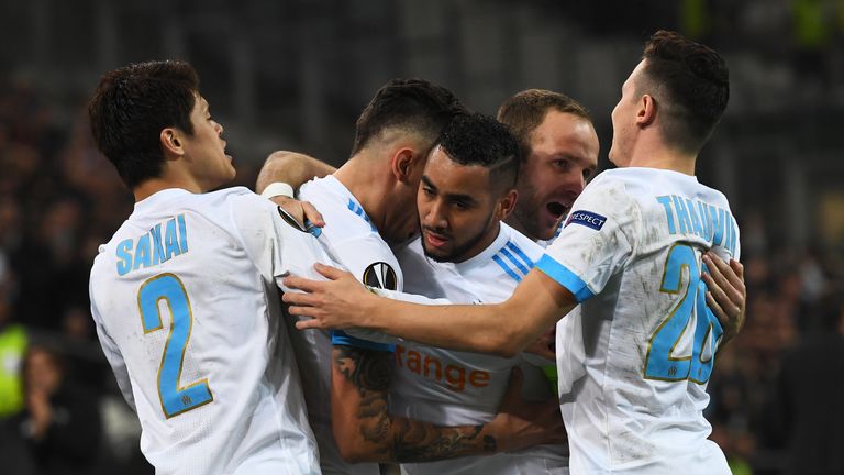 Dimitri Payet (C) scored in Marseille's win