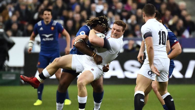 France centre Mathieu Bastareaud was excellent in defence against England