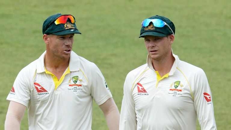 David Warner (left) and Steve Smith have both been banned for a year from Australian cricket