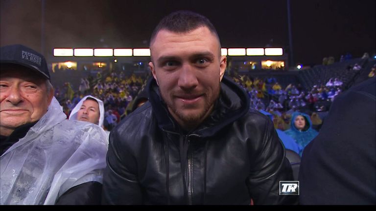 Former WBO featherweight champion Vasyl Lomachenko was ringside