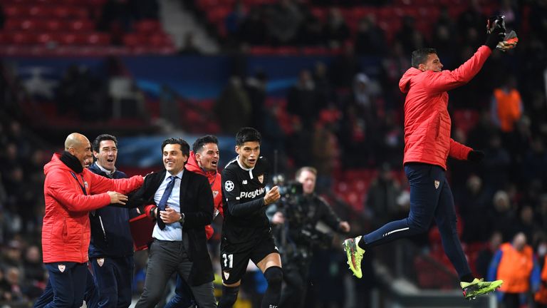 Montella led Sevilla to a memorable win over Manchester United at Old Trafford in the Champions League last-16
