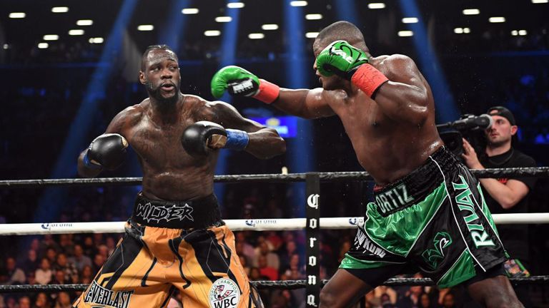 Wilder (L) stopped Ortiz last month