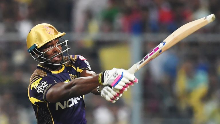 Andre Russell has hit a tournament-leading 19 sixes in the 2018 IPL (Credit: AFP)
