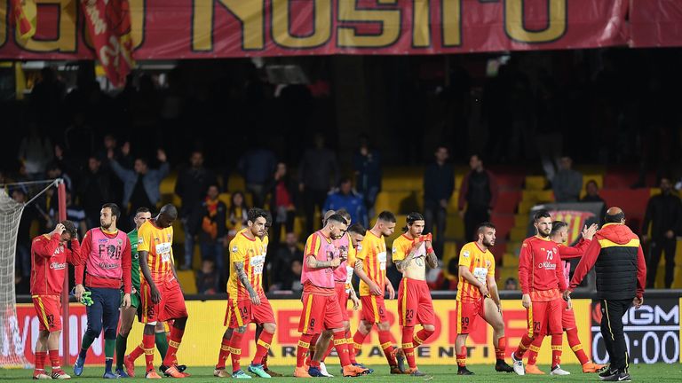 Benevento have been relegated from Serie A after results on Sunday