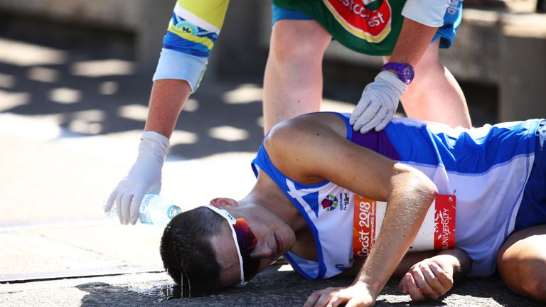 Scotland's Hawkins collapses in marathon