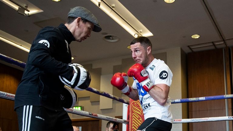 Tommy Coyle during Tuesday's public work out (Credit: Mark Robinson)