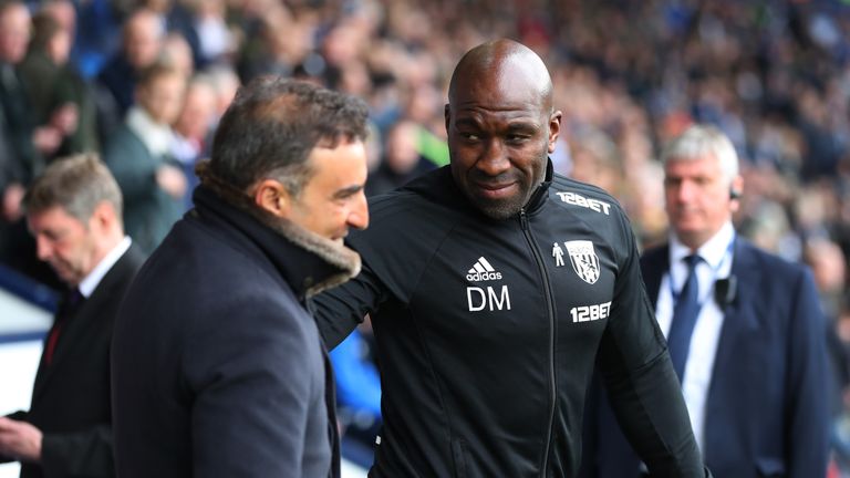 Darren Moore took caretaker charge of West Brom after Alan Pardew left the club on Monday