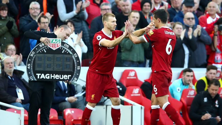 Dejan Lovren was taken off for Ragnar Klavan on 83 minutes against Bournmouth