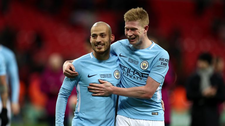 David Silva (left) and De Bruyne have also been nominated for PFA player of the year