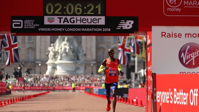Mo Farah broke the British record in Sunday's London Marathon
