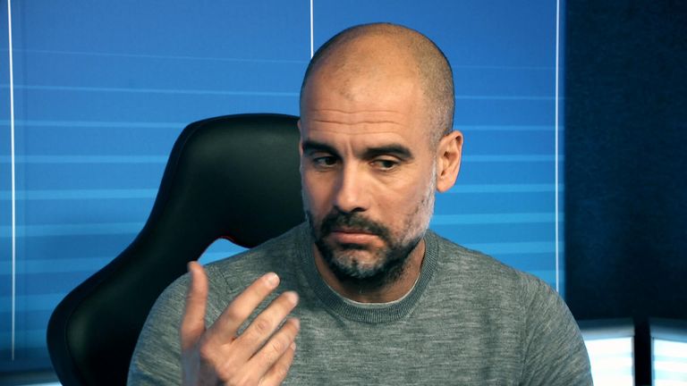 Pep Guardiola stepped into the Sky Sports Match Zone