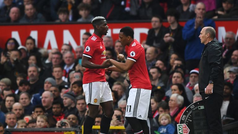 Paul Pogba was subbed off after being yellow carded