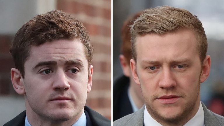 Paddy Jackson (left) and Stuart Olding's contracts have been revoked with immediate effect