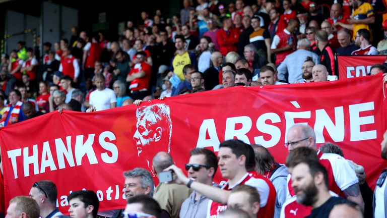 Arsenal fans paid tribute to Arsene Wenger but Gary Neville fears for the 'big job' his successor will inherit