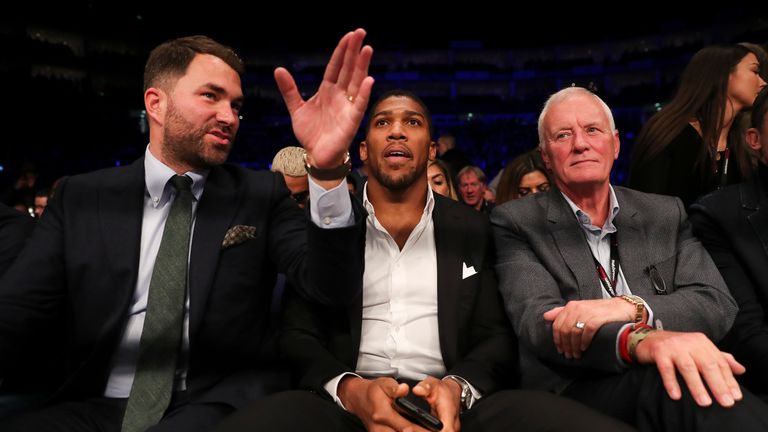 Eddie and Barry Hearn with Anthony Joshua