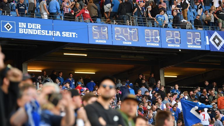 The clock which displays how long Hamburg have been in the top flight will need to be reset