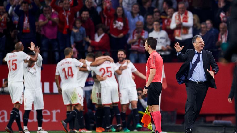 Joaquin Caparros savours his team's third goal