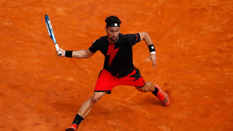 Fabio Fognini may have sported the lightning bolt, but it was Nadal who produced a lightning-quick reaction shot