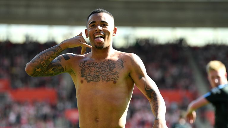 Gabriel Jesus struck a 94th-minute winner to fire champions Man City to 100 points on the final day of the season