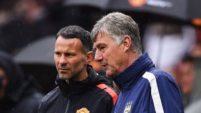 Manchester City assistant Brian Kidd was presented with last year's Lifetime Achievement Award by Ryan Giggs and Vincent Kompany