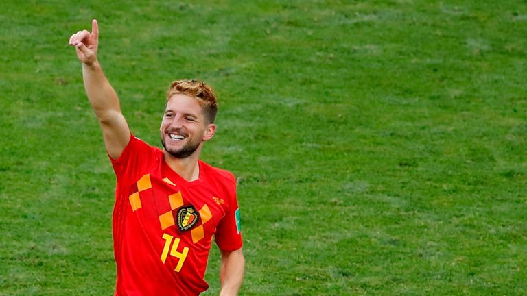 Dries Mertens celebrates his opening goal