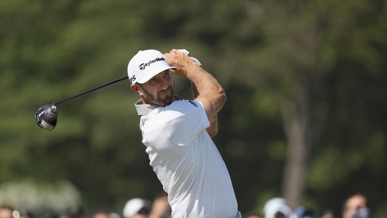 Dustin Johnson plays alongside Bubba Watson and Adam Scott