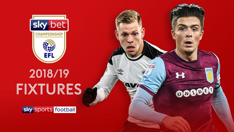 Derby go to Reading and Aston Villa travel to Hull on the first weekend of the Championship season