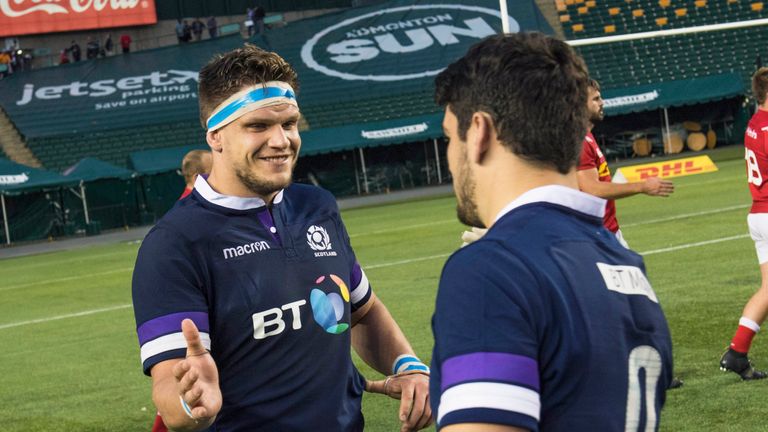 Turner (l) has made two appearances so far for Scotland