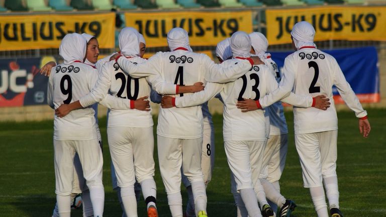 Iran's U19 women's team wear hijabs to adhere to Islamic law