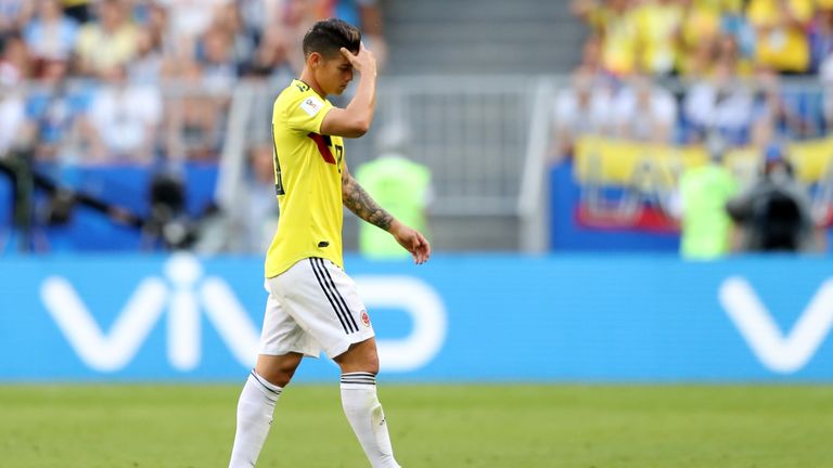  James Rodriguez hobbled off with 31 minutes gone from Colombia's win over Senegal 