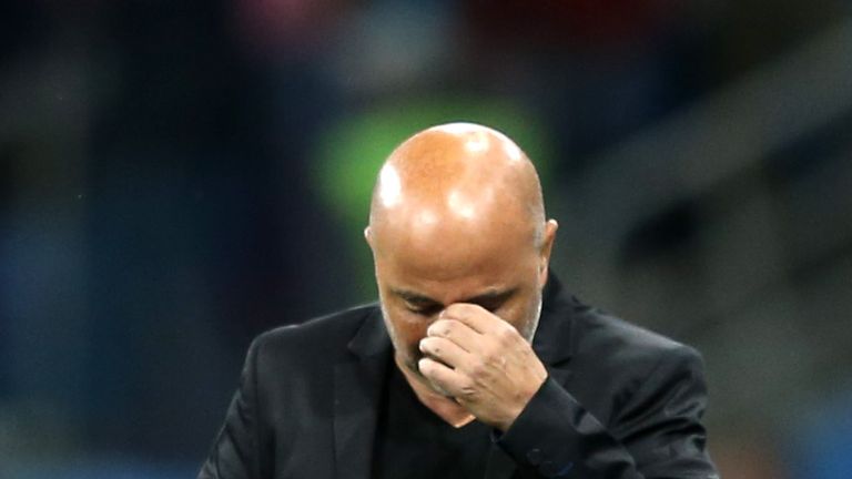 Jorge Sampaoli apologised to supporters after the defeat to Croatia