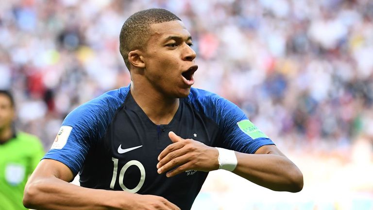 Kylian Mbappe scored twice in five minutes for France
